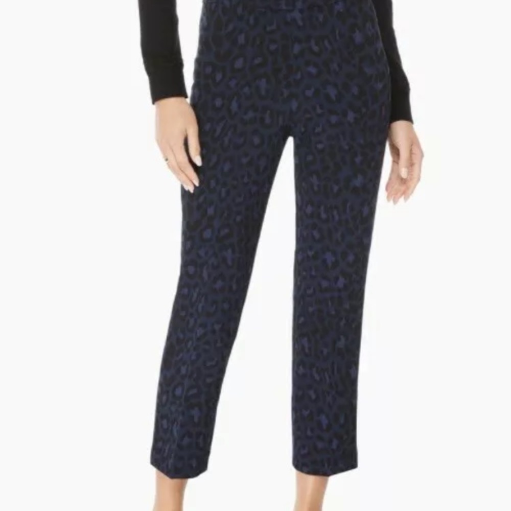 Kate Spade blue leopard print trousers